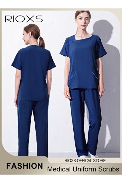 RIOXS ? ? ? ? ? ? Unisex Medical Uniform Scrubs for Women And Men Scrubs Set ...