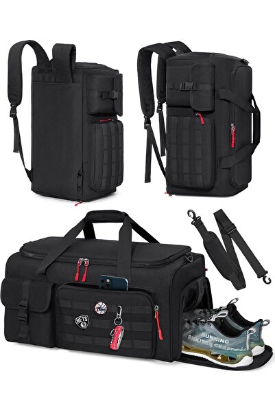 RAINSMORE Gym Bag for Men 45L Sports Travel Duffel Bag with Shoe&Laptop Compa...