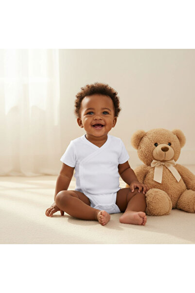 Juniors Solid Bodysuit with Round Neck and Short Sleeves