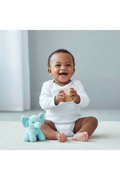 Juniors بدلة جسم سادة برقبة دائرية وأكمام طويلة