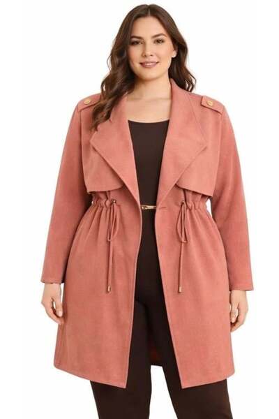 Zer Otantik Modern Cut Unlined Suede Coat Pink