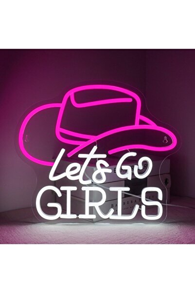 Slasa Let’s Go Girls Neon Sign LED 31x37 cm – Cowgirl Wall Decor Light