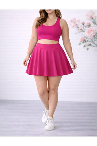 CARABO MODA High Waist Super Quality Mini Sports Flared Skirt