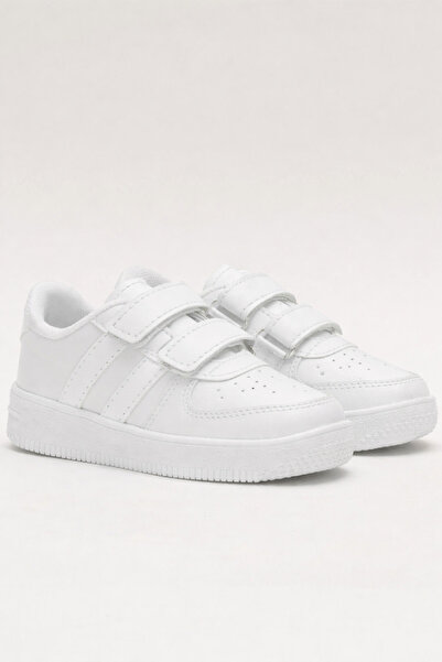 Macs Moda Pantofi de școală unisex pentru băieți și fete, cu velcro dublu, pa...