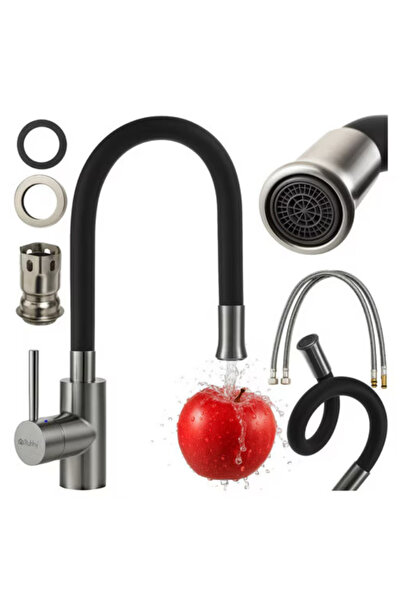 Ruhhy RUHHY kitchen sink faucet, 360°, water-saving aerator, flow switch, Bla...