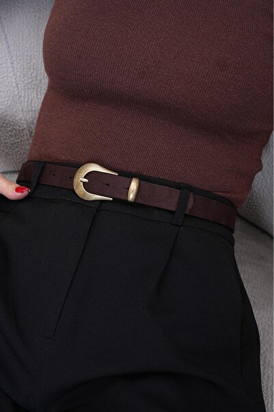 Desre Moda Oval Buckle Suede Belt Dress Belt Coat Belt Trouser Belt