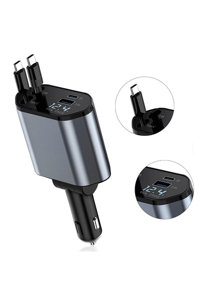 HavenPlus Retractable Car Charger 120W | Dual Fast Charging | 180° Adjustable...