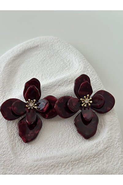 Moss Aksesuar Tasarım Büyük Çiçek Küpe Bijuteri