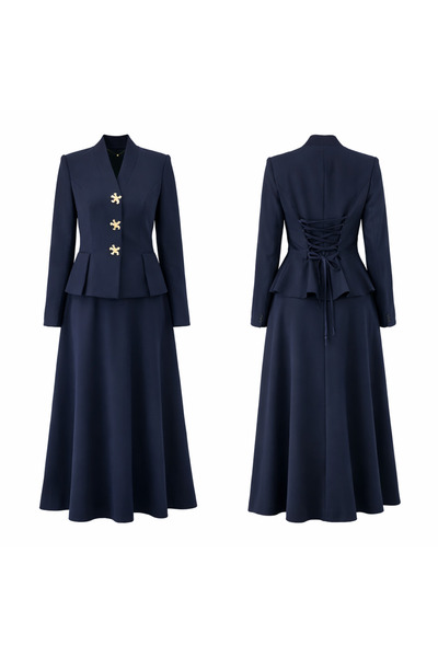 MODA S&S BZLİNE طقم سترة وتنورة برباط خلفي