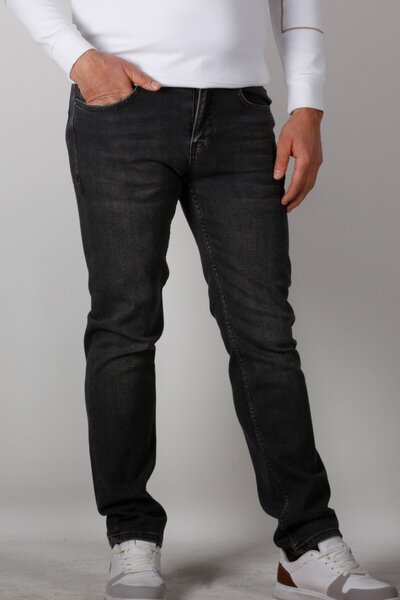 NCS Erkek Slim Fit, Gri Jean Pantolon