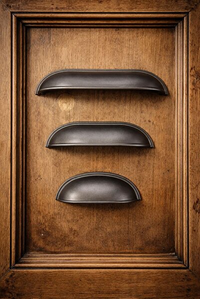 ARON İKİ VİDA ARARSI 6,4CM 9,6CM 12,8CM MAT ANSTRASİT TAS MİDYE ÇANAK KULP KO...