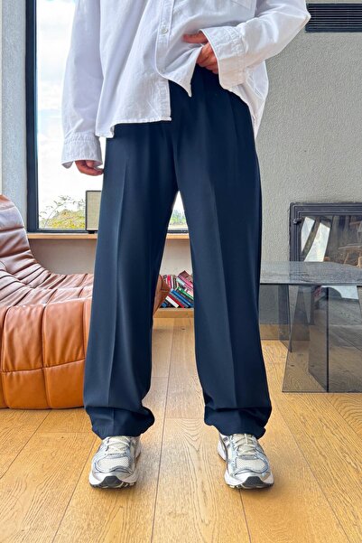 Flaw Wear Çift Pileli Kumaş Pantolon Lacivert
