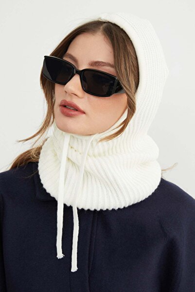 Fulla Moda Βασικό πλεκτό καπέλο μπαλακλάβα με κορδόνια
