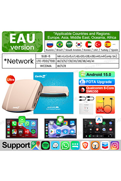 Choice 8GB RAM 256GB ROM Android 15 Ultra EAU CarlinKit CarPlay Ai Box Androi...