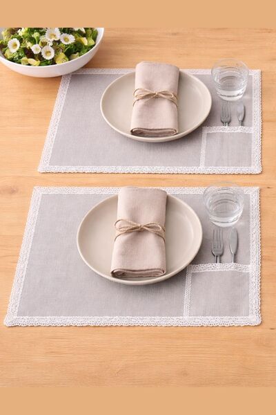 Elegancembroidery Dantelli Gray American Tablecloth – Linen American Tableclo...