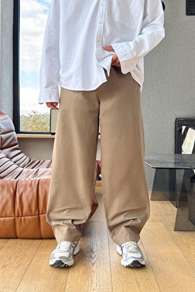 Flaw Wear Elastic Waist Trousers Brown