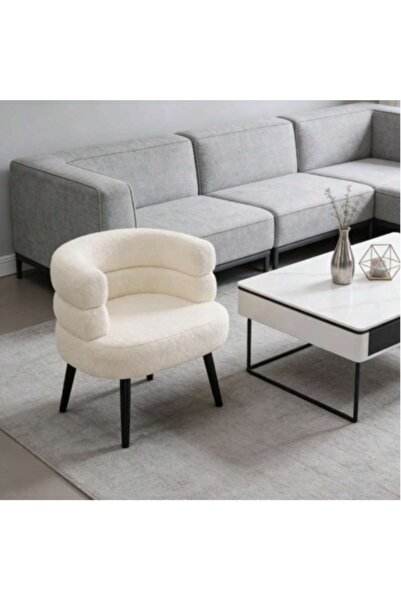 Mtanvxay كرسي زينة أبيض من البوليستر والفولاذ الكربوني، مناسب لغرفة النوم وغر...