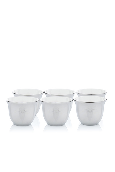 Blends Silver Coffee Cups Set with Palm Pattern