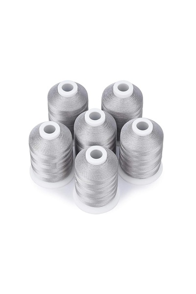 Simthread Set Ață De Brodat 6 Bobine - 1000 m, Culoare Argintiu