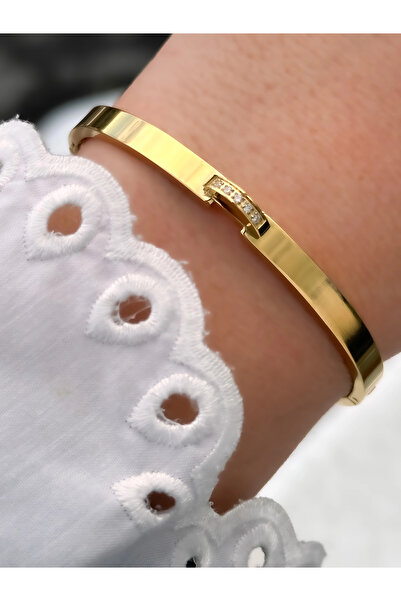 FERRO Yellow Steel Handcuff Cord Crystal Stone Women's Bracelet Frjw10024A-B ...