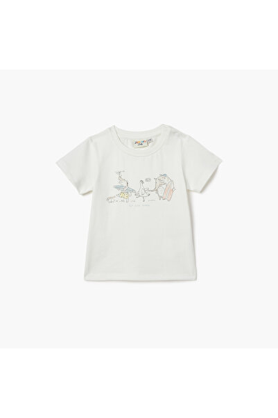 Juniors تي شيرت مطبوع بأكمام قصيرة