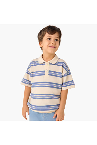 Lee Cooper Striped Polo T-shirt with Short Sleeves