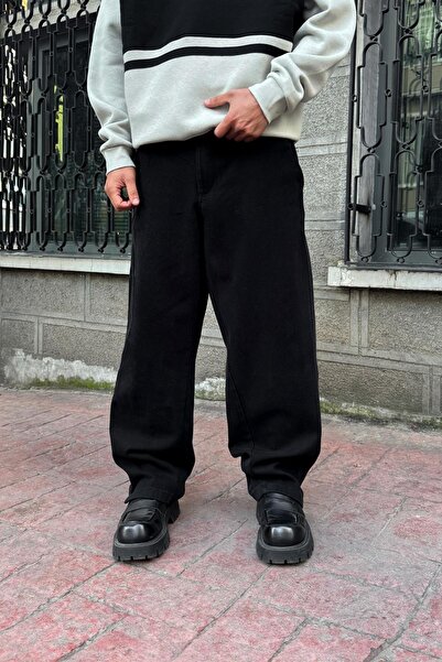 Flaw Wear Belted Baggy Trousers Black