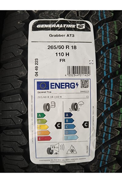 GENERAL 265/60R18 110H FR GRABBER AT3 4X4 SUV LASTİĞİ 2025 ÜRETİM
