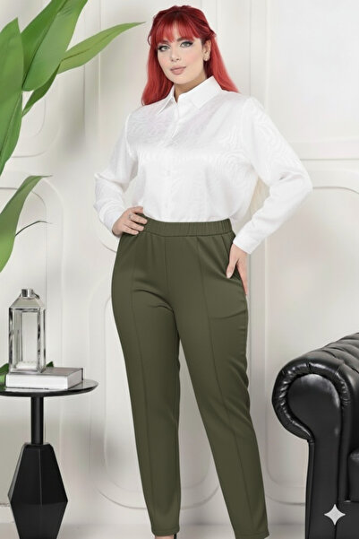 AKŞEN GİYİM Large Size Women's Winter Steel Knitted Woven Fabric Stricked Hig...