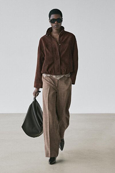 Massimo Dutti Yünlü bol paça pantolon