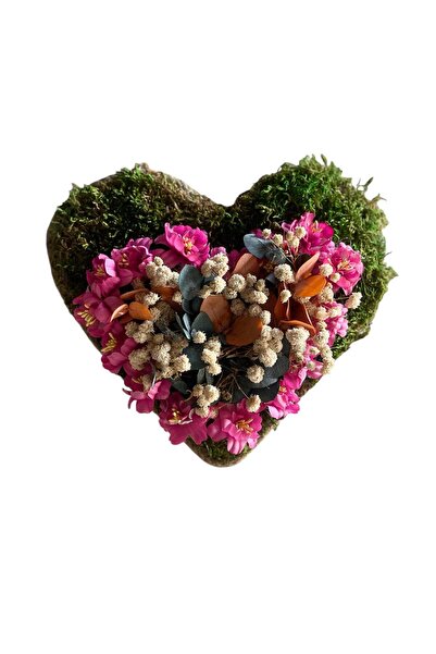 ART PINE Natural Shocked Heart - Eucalyptus Cipsos Flowers - Seaweed, Door Wa...