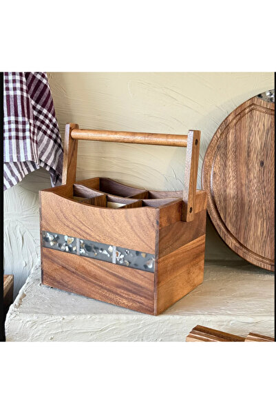 AROW حامل ملاعق من خشب الأكاسيا بتفاصيل من الإيبوكسي