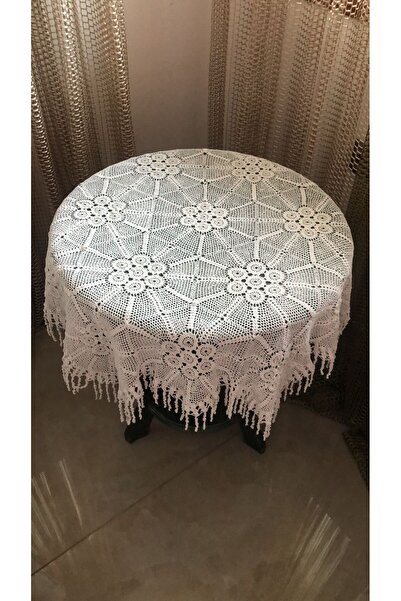 MOR TIRTIL el işi dantel yuvarlak masa örtüsü çeyizlik hediyelik vintage bohem