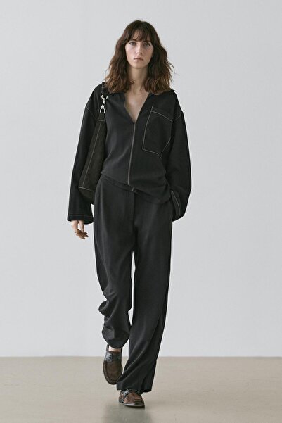 Massimo Dutti Yünlü dikiş detaylı pantolon