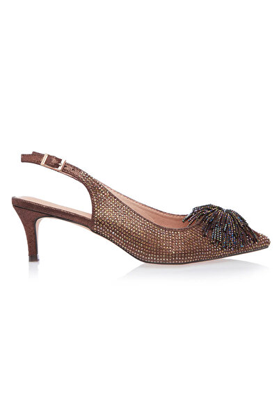 MENBUR Elegant Copper Shoes Low Heel Crystals CARYA