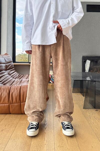 Flaw Wear Single Pleated Velvet Trousers Mink