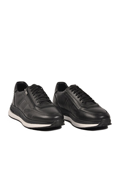 WALKWAY 6141200 حذاء رجالي كاجوال من الجلد الطبيعي باللون الأسود