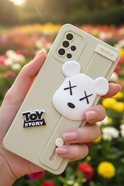 AS MOBİLE Samsung A71 4G Uyumlu Kılıf Bej Renk 3D Figürlü Darbe Emici Yumuşak...