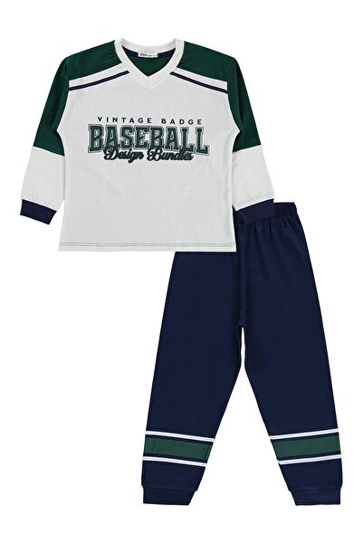 Civil Boys Baseball Printed 10-13 Years Pajama Set - Green 10-11 Years