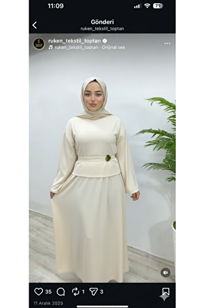 sarıdağ Modest Dress with Skirt and Accessories