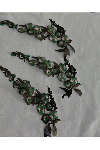 Hayalet kumaş 3 adet nakışlı aplik