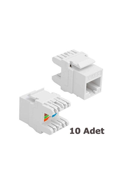 Genel Markalar Rj45 Cat6 Utp 180 Derece Keystone Jack Konnektör - 10 Adet