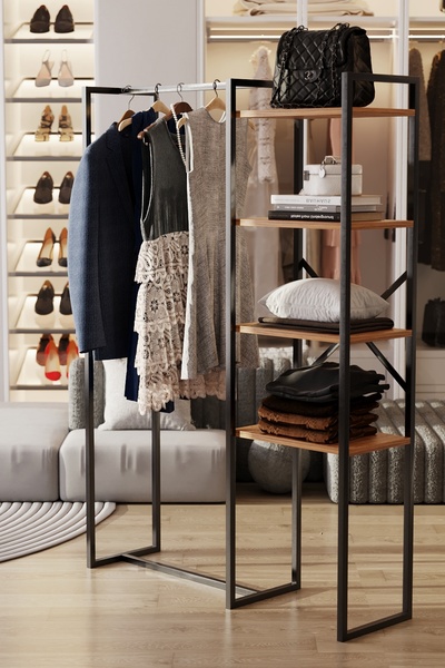 reflekta 4 Raflı Metal Askılık Vestiyer Portmanto Askılık Ayakkabılık Yatak O...