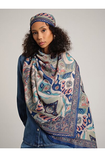 Ayshara Glazed Motifs Collection-Haliç Single Sided Shawl