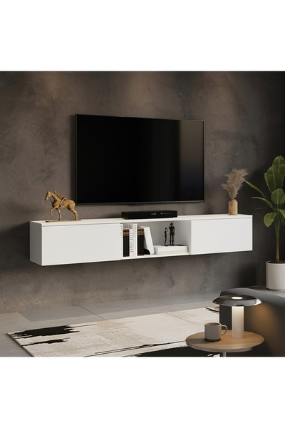 Kalender Dekor Can Kapaklı Tv Ünitesi 180 cm Beyaz