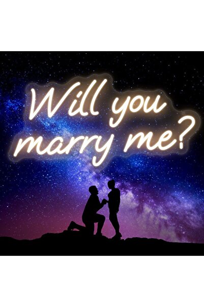 Slasa لافتة نيون مضيئة LED مكتوب عليها "هل تقبلين الزواج بي؟" مقاس 42 × 21 سم...