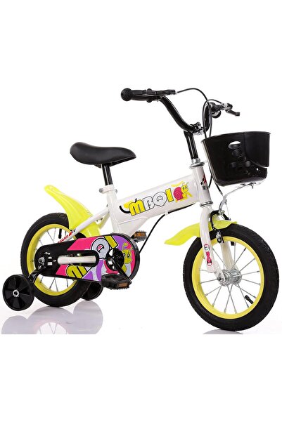 MAIBQ Kids Cruiser Bike 12" with Training Wheels & Fenders | Yellow | Size S