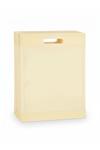 REX مجموعة أكياس تسوق بوليستر (12 قطعة) - مقاس 25×32 سم - لون أصفر فاتح 68615Y