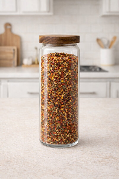 Kitchen Way Acacia Gasket Lid Borosilicate 1500ml Jar Kw-786