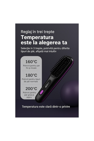 Tongli Perie electrică reîncărcabilă pentru îndreptarea părului S7